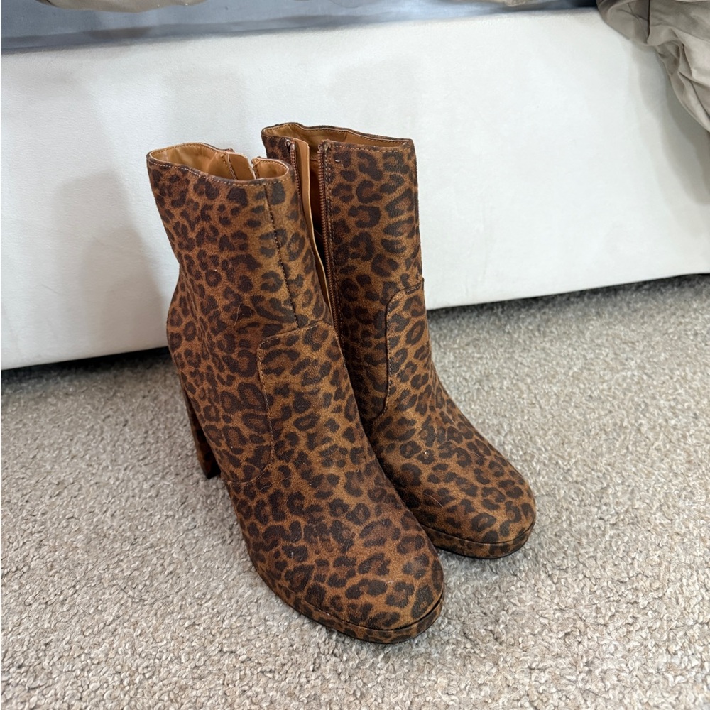 JustFab Animal Print Booties